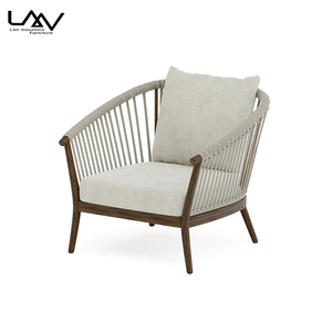 Sân vườn Patio ăn uống Ghế khung dệt dây không thấm nước sofa đặt đồ nội thất khách sạn biệt thự gỗ phong cách hiện đại Nhà hàng ngoài trời - Product Image 6