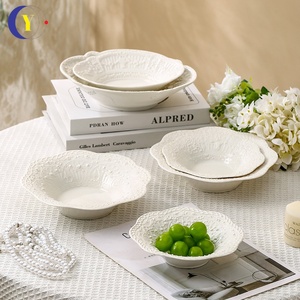 Vintage European Ceramic Tableware Embossed Lace Plate for <b>Breakfast</b> Dessert Cake Household Dinnerware <b>Set</b> - Product Image 2