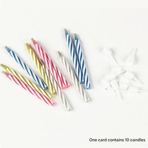 Fournitures <span class=keywords><strong>de</strong></span> fête, bougies d'anniversaire en spirale cylindriques, rayures colorées, couleurs vives, bougies magiques - Product Image 1