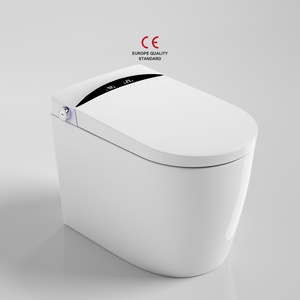 WC intelligent de luxe en céramique avec bidet intégré - Capteur radar, chasse automatique, double chasse, siège chauffant, commande vocale, télécommande, siphon en P H8-1 1 - Product Image 3