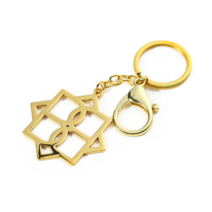 Hàng Mới Về 2023 Móc Khóa Cắt Laser Giá Nhà Máy Móc Khóa Treo Túi Bằng Thép Không Gỉ Móc Khóa Kim Loại 3d Màu Vàng Với Logo Rỗng Tùy Chỉnh - Product Image 4