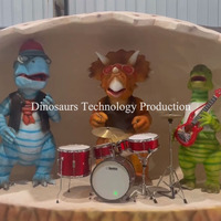 Décorations de restaurant à thème avec dinosaures animatroniques ou modèles de figurines de dinosaures robotiques de dessin animé personnalisés