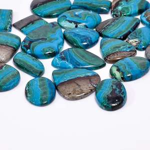 Venta al por mayor de alta calidad azul natural malaquita piedras preciosas cabujones tamaños personalizables diseñador fabricación de joyas suministro a granel - Product Image 2