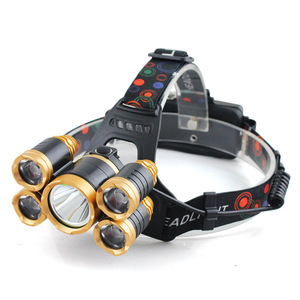 Lampe frontale à 5 LED rechargeable par USB, éclairage extérieur avec fonction zoom pour le camping et la randonnée - Product Image 1