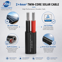 Câble solaire isolé XLPO en cuivre étamé H1Z2Z2-K-4mm2 PV1-F DC IP67 pour la construction, le stockage d'énergie et l'alimentation industrielle