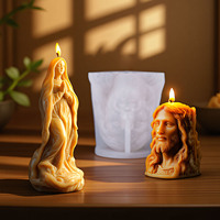 Nuove Idee Serie Icone Sacre: Stampo in Silicone Alimentare per Candele Aromaterapiche, Figure Religiose 3D Fai-da-Te, Sculture in Rilievo