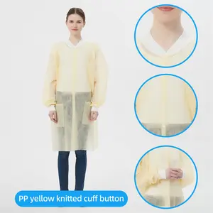 Pabrik grosir biru fink putih kuning gaun spa sekali pakai pakaian pertanian pakaian kerja mantel lab untuk wanita