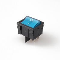 Interruptor Basculante 22x19.5 KCD5-201N con Luz Roja e Iluminación DPST 125V/250V 6A/10A 10000 Ciclos, Carcasa de Latón PA66, Conexión Rápida