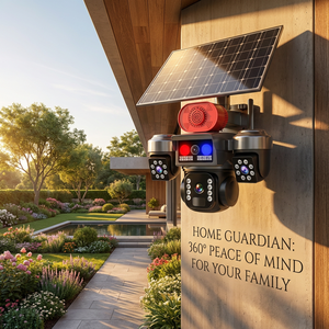 Yahong 8W Solar Security Camera Triple Lens 3-Screen 4G WIFI <strong>Wireless</strong> <strong>CCTV</strong> 8-Battery AI PIR Humanoid Detection for Farm Ranch - Product Image 4