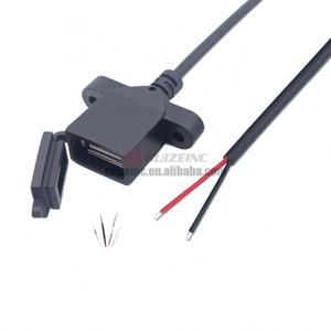 Bandeau femelle USB Adaptateur de verrouillage anti-poussière Cordon d'alimentation Cordon d'alimentation à deux cœurs à quatre cœurs Câble de données 0.3 M - Product Image 1