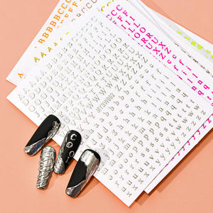 Autocollants pour ongles multicolores alphabet A-Z, autocollants 3D lumineux autocollants pour nail art, scrapbooking, décoration de coque de téléphone - Product Image 3