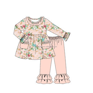 ילדים באיכות גבוהה בוטיק בגדים לפרוע ארוך שרוול ילדה חג המולד תלבושות - Product Image 4