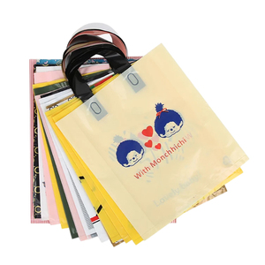 Promotional Hot Sale Custom logo Tote Grocery Pe Plastic Clothing Gift Shopping Packaging Thank You Shopping Bag With Handle