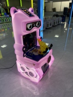 QSL Machine d'arcade à monnayeur pour enfants, jeu de tir sur avion, avec cabinet au design chat mignon et système de rédemption de tickets, pour zone de jeux