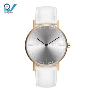 Delle donne in oro rosa orologi in pelle bianca di marca etichetta personalizzata <span class=keywords><strong>orologio</strong></span> - Product Image 1