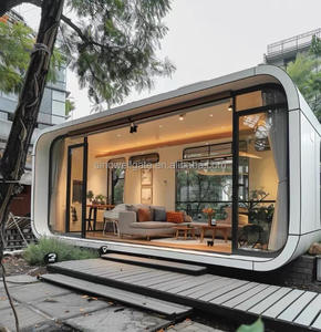 Roadside Beach Cafés Quioscos de libros Nave espacial de aluminio de acero inoxidable móvil Contenedores portátiles para acampar Casas móviles - Product Image 1