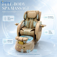 Fauteuil de pédicure de luxe avec repose-pieds massant, hydromassage sans tuyauterie, dossier réglable, pour salon de manucure