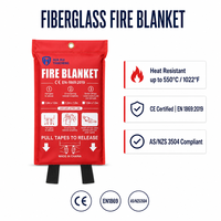 Couverture anti-feu pour cuisine à marque privée, en fibre de verre résistante à la chaleur, pour la sécurité domestique et la distribution en gros