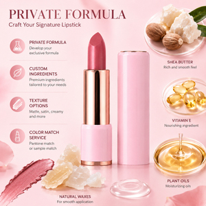 Lápiz Labial Rosa Dorado de Lujo de Marca Privada, Logotipo Personalizado, Acabado Mate Minimalista, Larga Duración, Vegano, Maquillaje OEM - Product Image 5