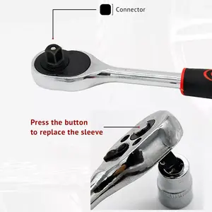 1/4" Hex 12 Pcs Ratchet Socket Wrench Set For Auto Repair