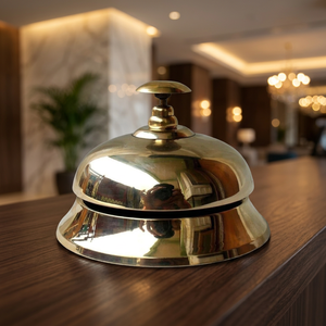 Campana de Escritorio Redonda de Metal Dorado, Campana de Notificación para Recepción de Hotel, Restaurante, Mostrador - Product Image 3