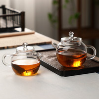 Théière miniature en verre borosilicate transparent, faite à la main, sans BPA, résistante à la chaleur, écologique, design moderne, vente en gros