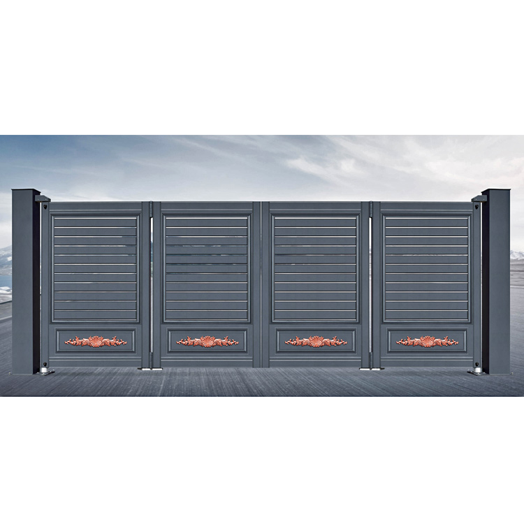 Кованые железные ворота с порошковым покрытием виноградной лозы