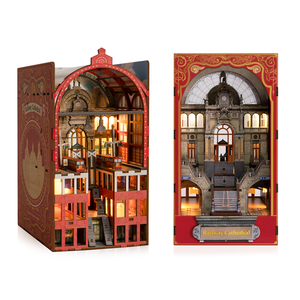 Double Scenes Design Home Decor Decorative Handcraft Serre-livres <span class=keywords><strong>diy</strong></span> doll house book nook 3d puzzles en bois - Product Image 1