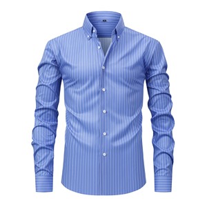 2025 autunno nuova <span class=keywords><strong>camicia</strong></span> da <span class=keywords><strong>uomo</strong></span> con stampa di moda <span class=keywords><strong>a</strong></span> <span class=keywords><strong>righe</strong></span> con risvolto monopetto <span class=keywords><strong>a</strong></span> maniche lunghe taglie forti abito da lavoro sottile - Product Image 1