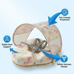 Flotador de <span class=keywords><strong>Piscina</strong></span> para Bebés No Inflable con Toldo Solar, Anillo de Natación de Espuma Sólida para Bebés, Entrenador de Natación para Niños Pequeños, Venta al por Mayor - Product Image 2