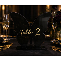 Panneau de table en acrylique papillon, carte de placement vierge effet miroir, décoration de mariage et de fête, impression UV, vente directe usine OEM/ODM