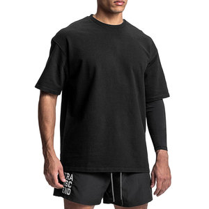 T-shirt Oversize 100% Coton Streetwear Lourd de Haute Qualité Unisexe à Épaules Tombantes Uni - Product Image 1