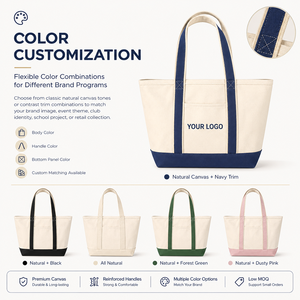 Bolsa de Compras de Lona Reutilizable de Gran Capacidad con Asa Reforzada, Personalizable con Logotipo, para Regalos, con Asa Resistente, DIY - Product Image 5