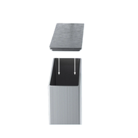 Embouts rectangulaires en aluminium pour clôtures extérieures - Design industriel écologique