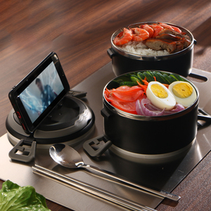 กล่องข้าวสแตนเลส LXM137 แบบขายส่ง เก็บความร้อน ปิดสนิท พกพาสะดวก ทำความสะอาดง่าย สำหรับนักเรียน - Product Image 6