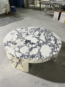 Moderne Ronde Calacatta Altviool Marmeren Salontafel Grote Sokkels Salontafel Centrale Tafels Met Marmeren Unieke Top Sokkel - Product Image 5