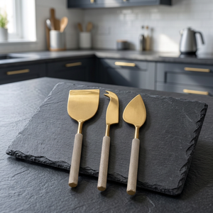 Ensemble de couteaux à fromage modernes avec manches élégants, outils de service réutilisables en acier inoxydable pour plateaux de fromages et dîners - Product Image 3