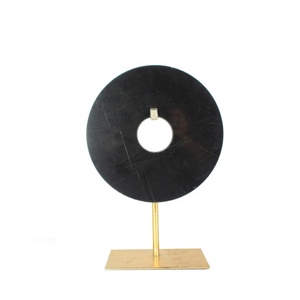 Escultura redonda de mármol de lujo <span class=keywords><strong>en</strong></span> metal para decoraciones de oficina - Product Image 5