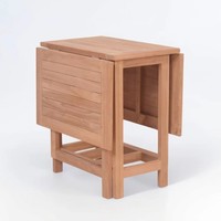 Ensemble table et chaises de salle à manger en teck massif pour l'extérieur, 1,3 m, pliable avec coussin imperméable pour cour, jardin, villa en plein air, balcon
