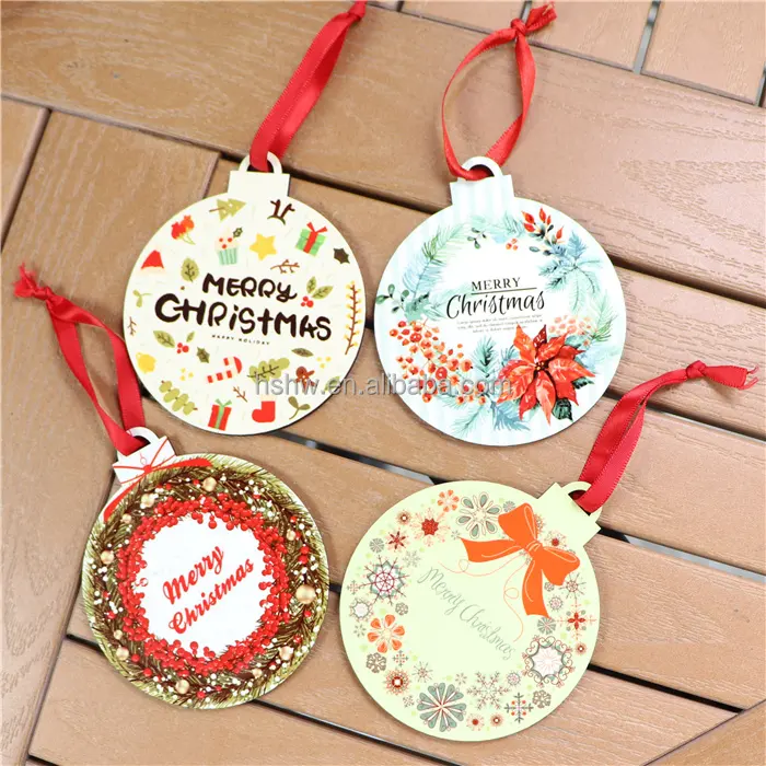 MDFSUB Christmas Wooden MDF Sublimation Blank Hanging Ornament 3mm MDF double side Christmas Sublimation Ornaments Blanks