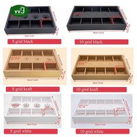 Boîte à pique-nique en papier kraft biodégradable VVG 8/10 compartiments, plateau à collation divisé jetable, service de traiteur pour le thé de l'après-midi, nourriture pour bébé
