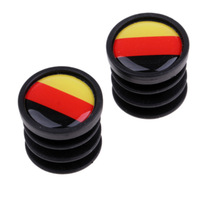 Bouchons d'extrémité de guidon de cyclisme expansible en plastique drapeau national guidon pliant