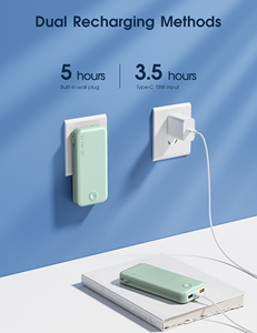 Oem Logo 10000mAh công suất lớn di động <span class=keywords><strong>AC</strong></span> cắm tường sạc được xây dựng trong cáp sạc cho iPhone pd22.5w nhanh chóng sạc Powerbank - Product Image 3