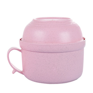 Wheat Straw <b>Lunch</b> <b>Box</b> Round With Lid Insulated Bento <b>Box</b> For Students And Office Use Nordic Colors - Product Image 4