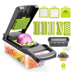 Kitchen Utensils Manual Home and Kitchen Gadgets Commercial <b>Vegetable</b> <b>Chopper</b> 16 in 1 Plastic Pro Onion <b>Chopper</b> - Product Image 1