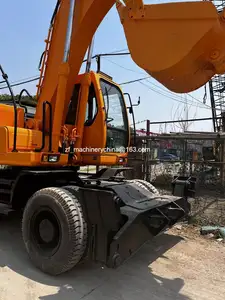 Coréia do Sul fez Hyundai escavadeira de rodas R210W-7 escavadeira, usado Hyundai 210 escavadeira 210w-7 em Xangai China