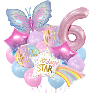 Globos de Números de 32 Pulgadas, Coloridos, de Aluminio, con Forma de Estrella y Arcoíris, para Cumpleaños, Bodas, Fiestas, Decoración de Paredes - Product Image 1