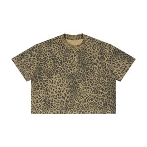High Quality 100% Cotton Box Fit T Shirt 260gsm Men's Casual Oversized Boxy Tee 100% Cotton <b>Tshirt</b> Leopard Print Custom <b>Tshirt</b> - Product Image 2