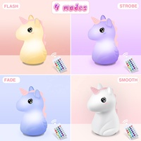 Offre Spéciale USB Recharge Sound Machine LED Mood Light Silicone Licorne Bébé Veilleuses Smart Pat Light