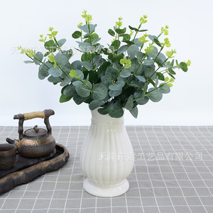 Feuilles d'eucalyptus artificielles Dongchen, 7 branches, 30cm-100cm, fleurs en soie, décoration de mariage et de maison - Product Image 4